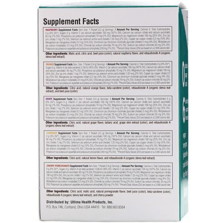 電解質, 水合: Ultima Replenisher, Electrolyte Supplement, Variety Pack, 20 Packets, 2.4 oz (68 g)