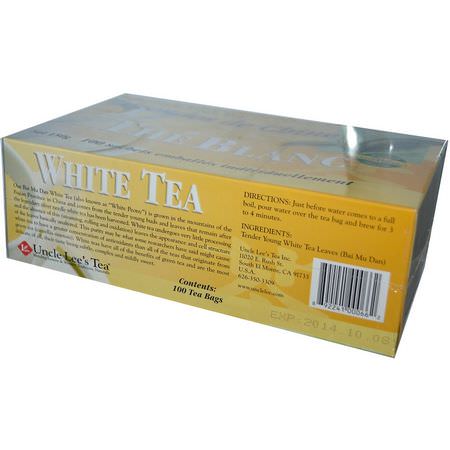 白茶: Uncle Lee's Tea, Legends of China, White Tea, 100 Tea Bags, 5.29 oz (150 g)