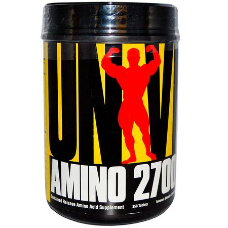氨基酸: Universal Nutrition, Amino 2700, Sustained Release Amino Acid Supplement, 350 Tablets