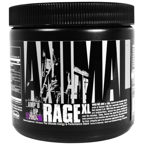 Universal Nutrition, Animal Rage XL, Amp'd Up, Grape of Wrath, 154 g Review