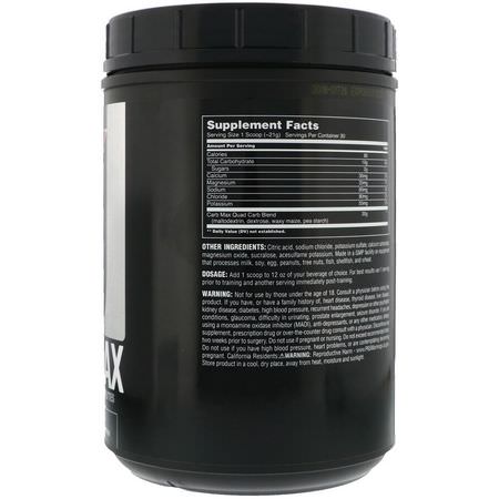電解質, 水合: Universal Nutrition, Carb Max, Replenish Glycogen & Electrolytes, Unflavored, 1.39 lb (632 g)