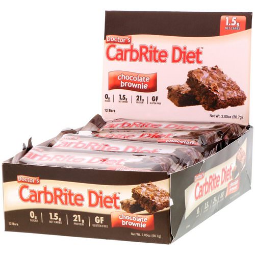 Universal Nutrition, Doctor's CarbRite Diet, Chocolate Brownie, 12 Bars, 2.00 oz (56.7 g) Each Review
