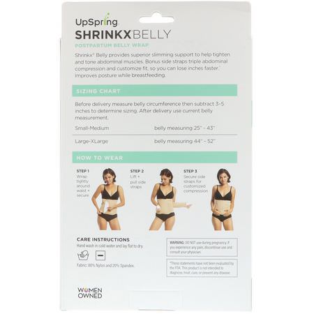 磁帶, 包裝紙: UpSpring, Shrinkx Belly, Postpartum Belly Wrap, Size L/XL, Nude