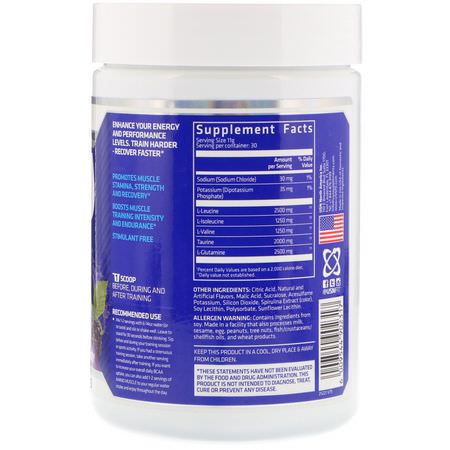 BCAA, 氨基酸: USN, BCAA Aminos Plus, Blue Raspberry, 11.6 oz (330 g)