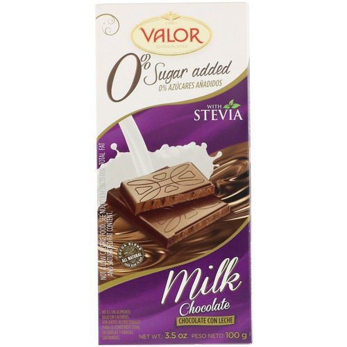 Valor, Milk Chocolate Bar with Stevia, 0% Sugar Added, 3.5 oz (100 g) Review