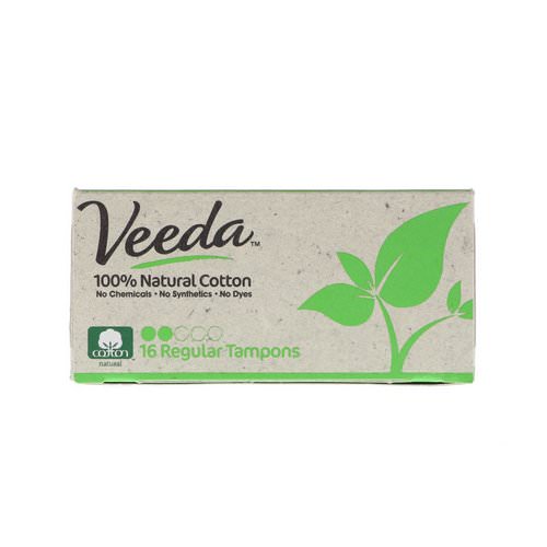 Veeda, 100% Natural Cotton Tampon, Regular, 16 Tampons Review