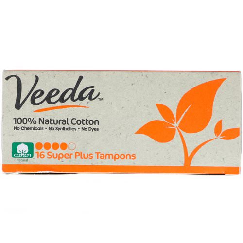 Veeda, 100% Natural Cotton Tampon, Super Plus, 16 Tampons Review