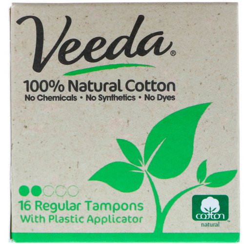 Veeda, 100% Natural Cotton Tampon with Plastic Applicator, Regular, 16 Tampons Review