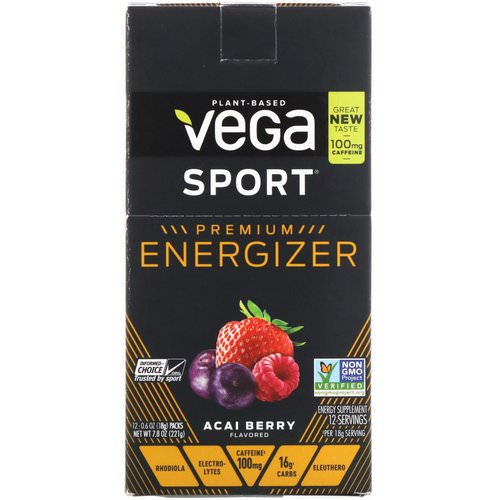 Vega, Energizer, Acai Berry, 12 Packs, 0.6 oz (18 g) Each Review