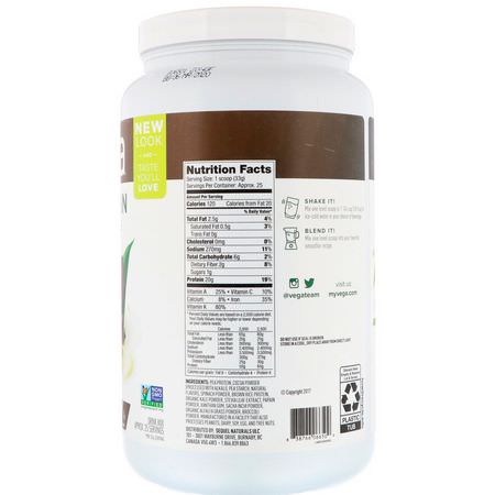 植物性, 植物性蛋白: Vega, Protein & Greens, Chocolate Flavored, 1.8 lbs (814 g)