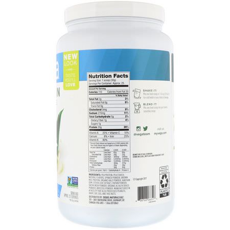 植物性, 植物性蛋白: Vega, Protein & Greens, Vanilla Flavored, 1.67 lbs (760 g)
