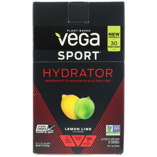 Vega, Hydrator, Lemon Lime, 30 Packs, 0.1 oz (2.8 g) Each Review