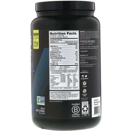 鍛煉後恢復, 植物性: Vega, Sport, Premium Protein, Vanilla, 29.2 oz (828 g)