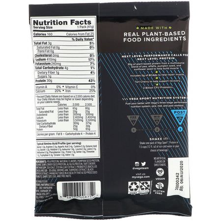 植物性, 植物性蛋白: Vega, Sport Premium Protein, Vanilla, 1.5 oz (41 g)