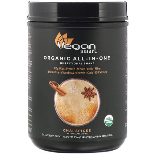 VeganSmart, Organic All-In-One Nutritional Shake, Chai Spices, 18.27 oz (518 g) Review