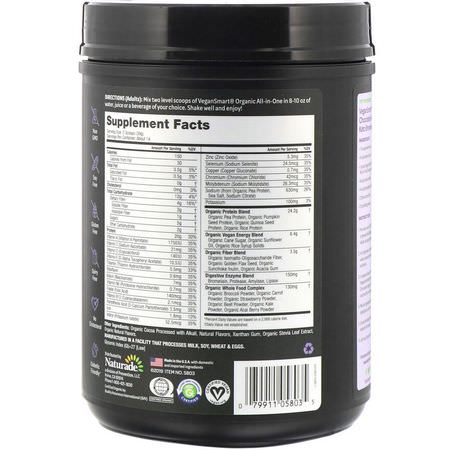 植物性, 植物性蛋白質: VeganSmart, Organic All-In-One Nutritional Shake, Chocolate Fudge, 19.25 oz (546 g)