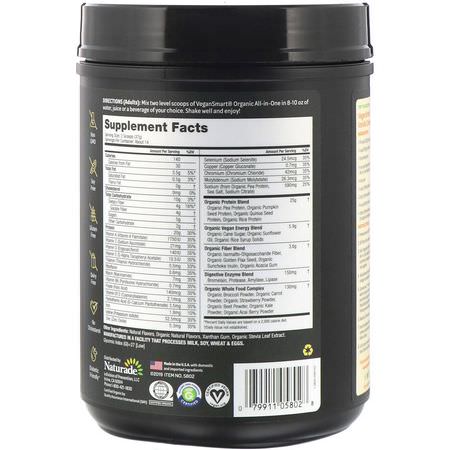 植物性, 植物性蛋白: VeganSmart, Organic All-In-One Nutritional Shake, Vanilla Creme, 18.27 oz (518 g)