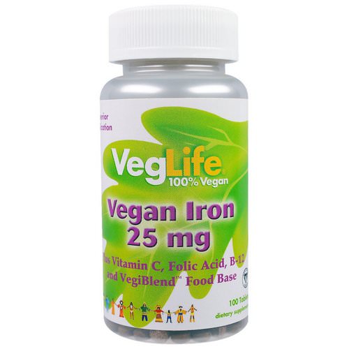 VegLife, Vegan Iron, 25 mg, 100 Tablets Review