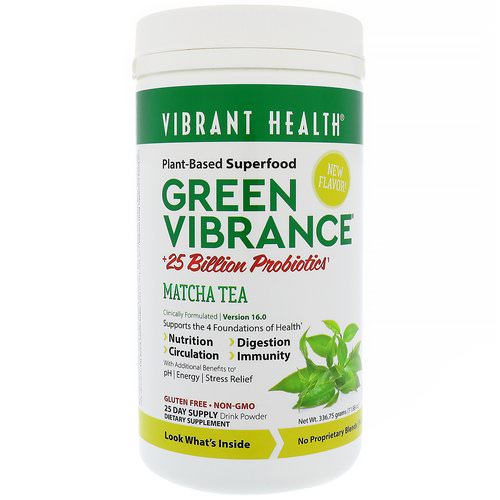 Vibrant Health, Green Vibrance +25 Billion Probiotics, Version 16.0, Matcha Tea, 11.88 oz (336.75 g) Review