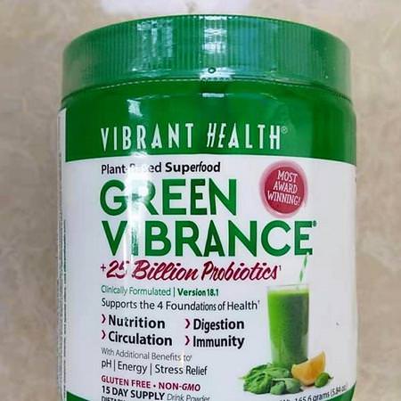 Vibrant Health Greens Blends Probiotic Formulas - 益生菌, 消化, 綠色食品, 超級食品