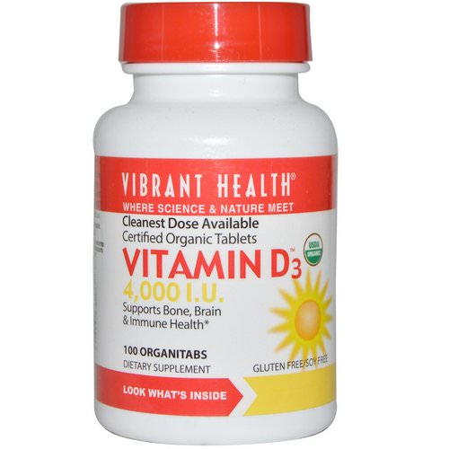 Vibrant Health, Vitamin D3, 4,000 I.U, 100 OrganiTabs Review