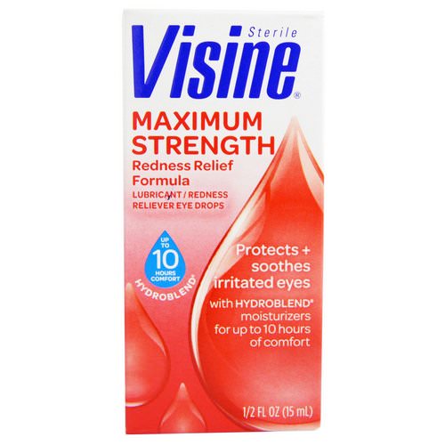 Visine, Lubricant, Redness Reliever Eye Drops, Sterile, Maximum Strength, 1/2 fl oz (15 ml) Review