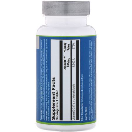 D3膽鈣化固醇, 維生素D: Vita Logic, Vitamin D-3, 1,500 IU, 90 Vegetarian Tablets