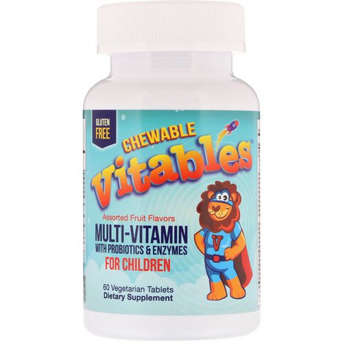 Vitables, Chewable Multi-Vitamins with Probiotics & Enzymes for Children, Assorted Fruit Flavors, 60 Vegetarian Tablets Review