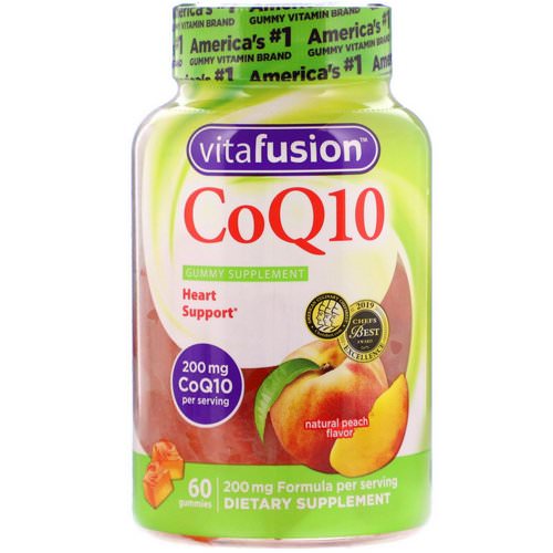 VitaFusion, CoQ10, Adult Supplement, Natural Peach Flavor, 200 mg, 60 Gummies Review
