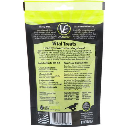 寵物零食, 寵物: Vital Essentials, Freeze-Dried Treats For Dogs, Beef Tripe, 2.3 oz (65.2 g)