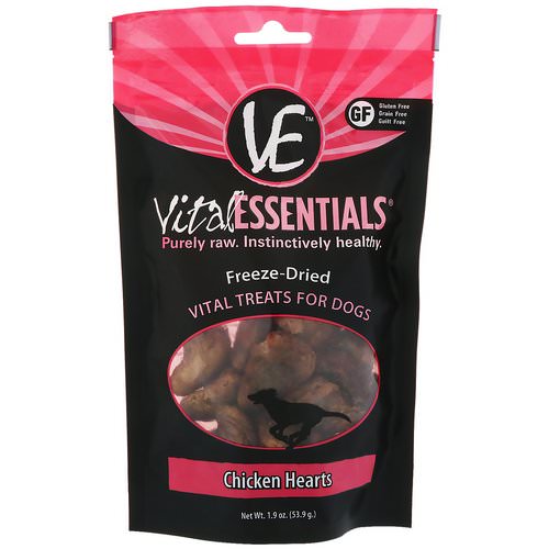 Vital Essentials, Freeze-Dried Treats For Dogs, Chicken Hearts, 1.9 oz (53.9 g) Review