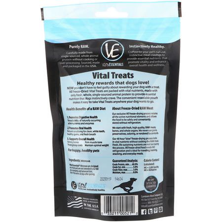 寵物零食, 寵物: Vital Essentials, Freeze-Dried Treats For Dogs, Minnows, 1.0 oz (28.3 g)