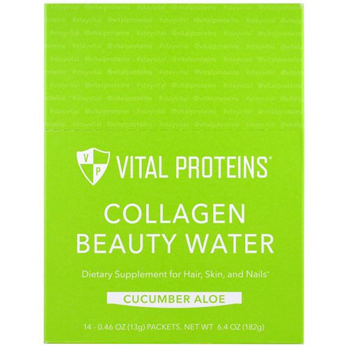 Vital Proteins, Collagen Beauty Water, Cucumber Aloe, 14 Packets, 0.46 oz (13 g) Review