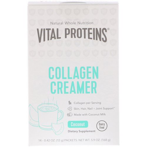 Vital Proteins, Collagen Creamer, Coconut, 14 Packets, 0.42 oz (12 g) Each Review
