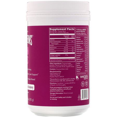 膠原補充劑, 關節: Vital Proteins, Collagen Peptides, Dark Chocolate Blackberry, 10.8 oz (305 g)