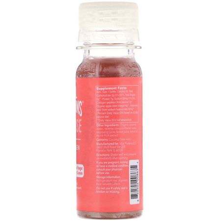 膠原蛋白補品, 關節: Vital Proteins, Collagen Shot, Cleanse, Apple Cider Vinegar, Raspberry & Lemon, 2 fl oz (59 ml)