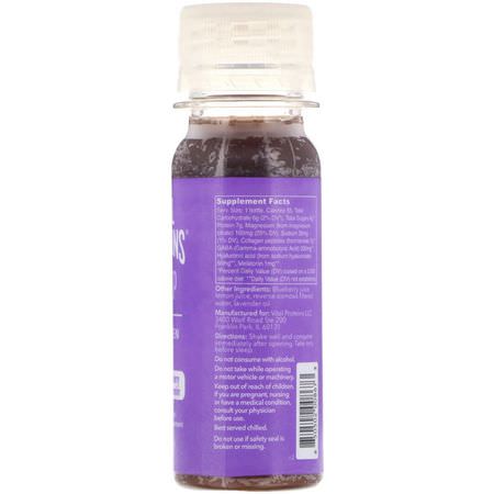膠原補充劑, 關節: Vital Proteins, Collagen Shot, Sleep, Blueberry & Lavender, 2 fl oz (59 ml)