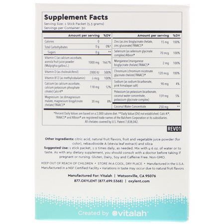 電解質, 水合: Vitalah, Immune, Effervescent Supplement Drink, Variety Pack, 30 Packet 0.18 oz (5.3) Each
