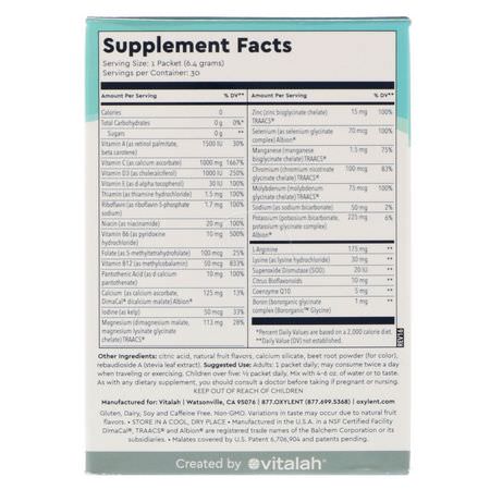 多種維生素, 補品: Vitalah, Oxylent, Multivitamin Supplement Drink, Variety Pack, 30 Packets, 0.23 oz (6.4 g) Each