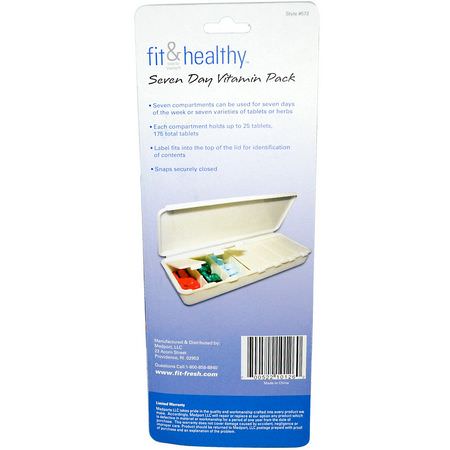 藥丸整理器, 急救: Vitaminder, Fit & Healthy, Seven Day Vitamin Pack