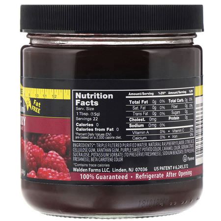 水果醬, 果醬, 果醬: Walden Farms, Raspberry Fruit Spread, 12 oz (340 g)