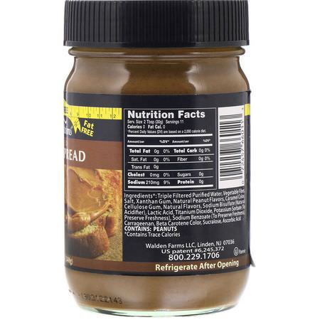 花生醬, 蜜餞: Walden Farms, Whipped Peanut Spread, 12 oz (340 g)