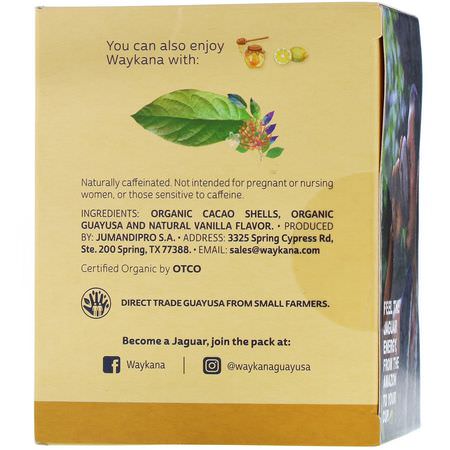 涼茶: Waykana, Amazon Guayusa Tea, Cacao Guayusa, 16 Tea Bags, 1.13 oz (32 g)