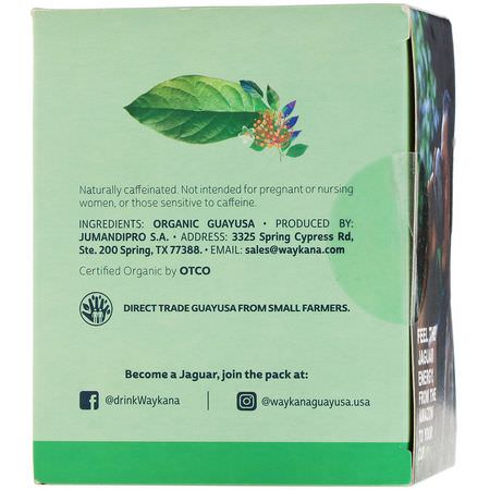 涼茶: Waykana, Amazon Guayusa Tea, Original, 16 Tea Bags, 1.13 oz (32 g)