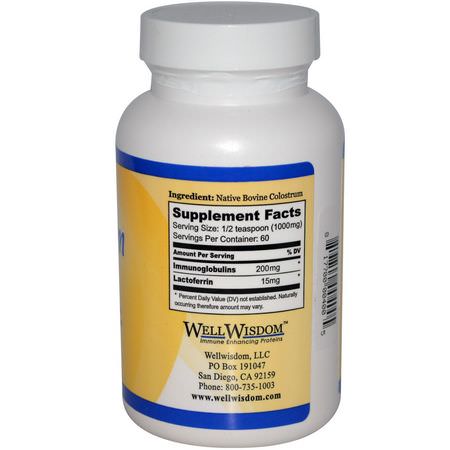 頭皮, 消化: Well Wisdom, Bioactive Colostrum Powder, 2.1 oz (60 g)