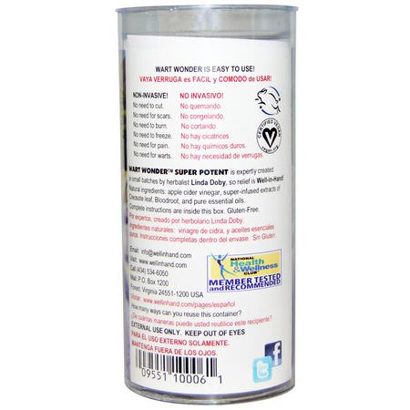 皮膚護理, 洗澡: Wellinhand Action Remedies, Super Potent, Wart Wonder! 2 fl oz (60 ml)