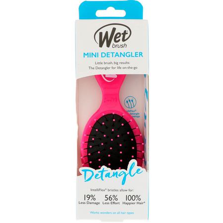梳子, 髮刷: Wet Brush, Mini Detangler Brush, Pink, 1 Brush