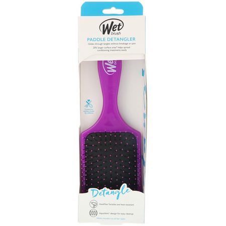 梳子, 髮刷: Wet Brush, Paddle Detangler Brush, Detangle, Purple, 1 Brush