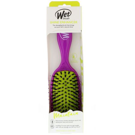 梳子, 髮刷: Wet Brush, Shine Enhancer Brush, Maintain, Purple, 1 Brush