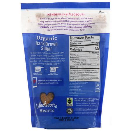糖, 甜味劑: Wholesome, Organic Dark Brown Sugar, 1.5 lbs (24 oz.) - 680 g
